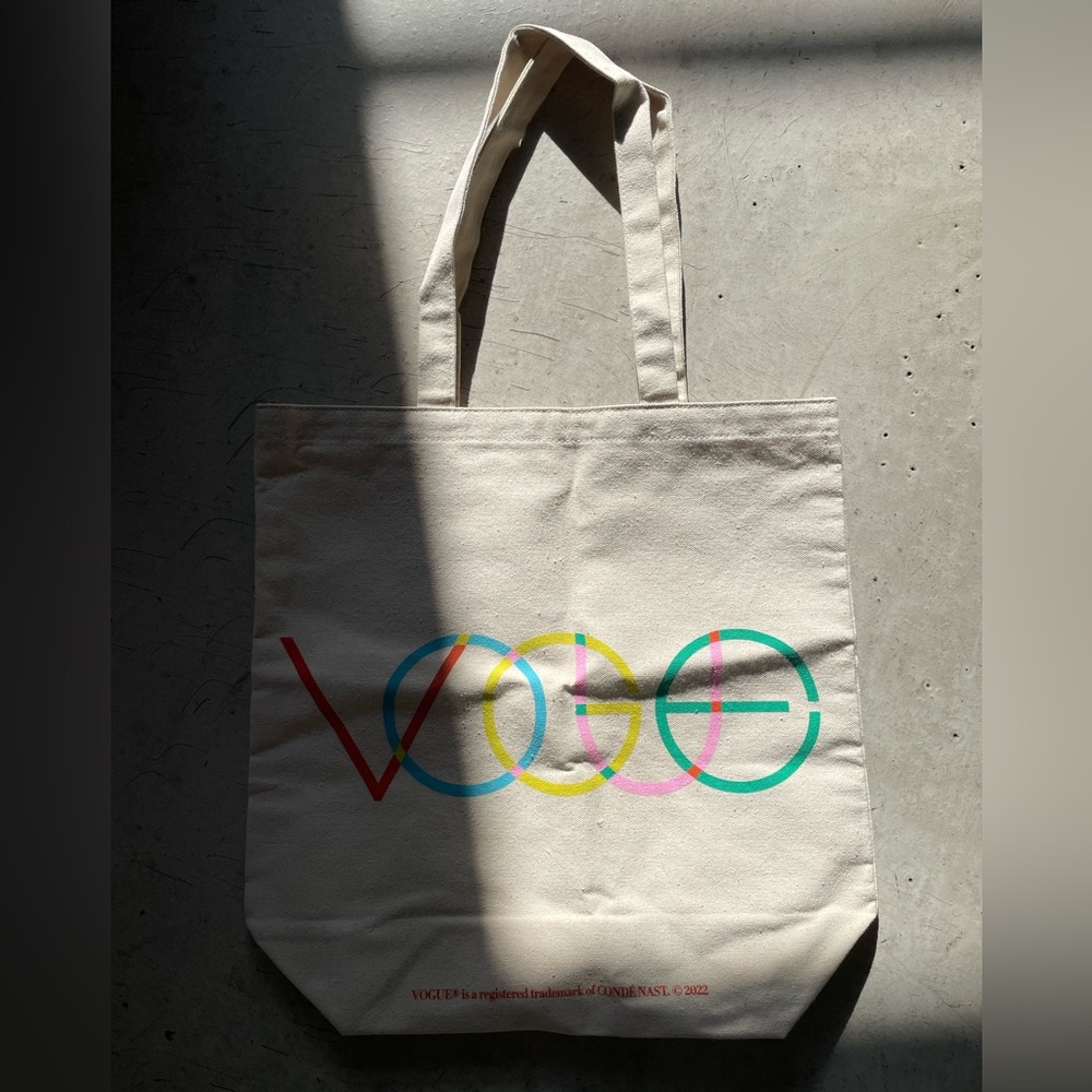 Vogue Canvas Tote with Colorful Logo